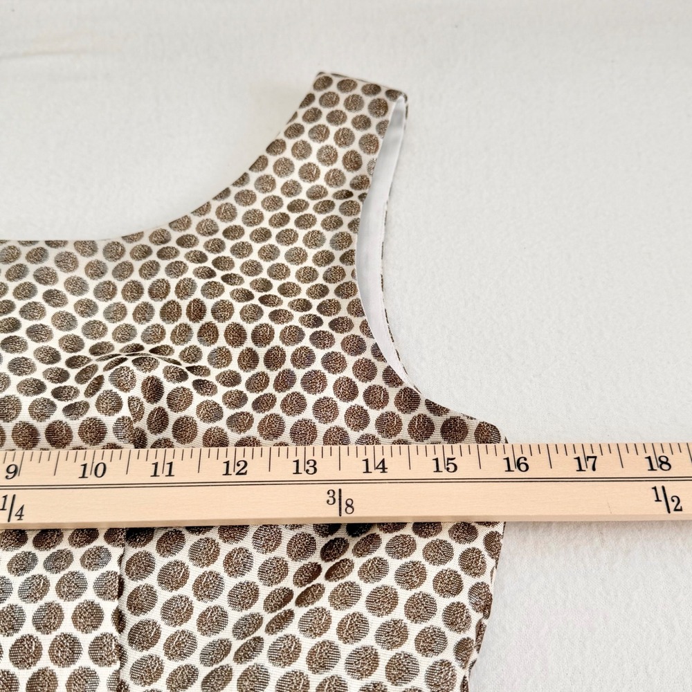 NWT Esley Anthologie Gold Dot Fit Flare Dress Sleeveless Cocktail Coquette Sz S - Picture 11 of 14